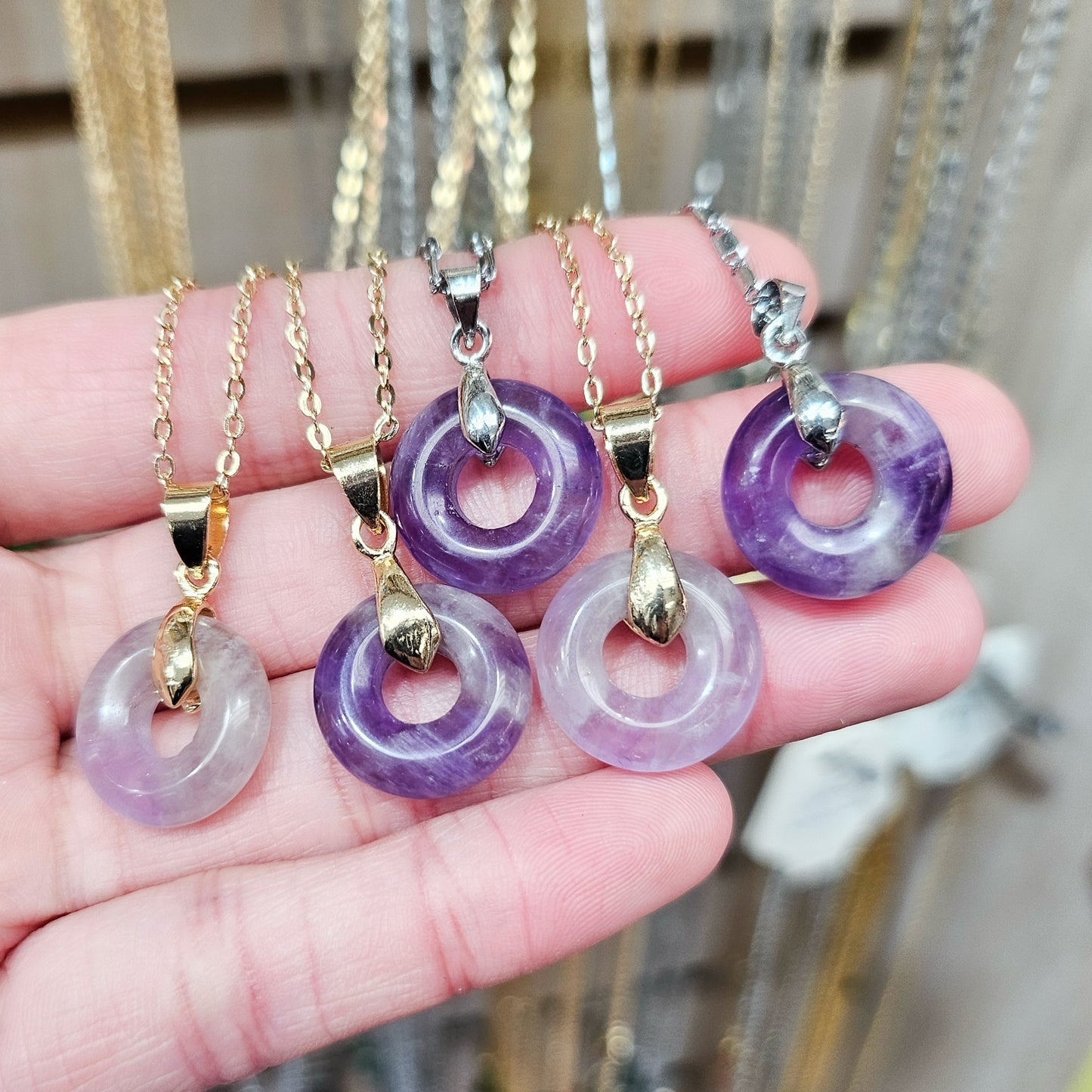 Amethyst Circle Necklace