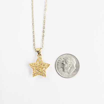 Puffy Star Gold Necklace