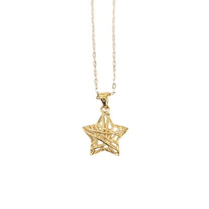 Puffy Star Gold Necklace