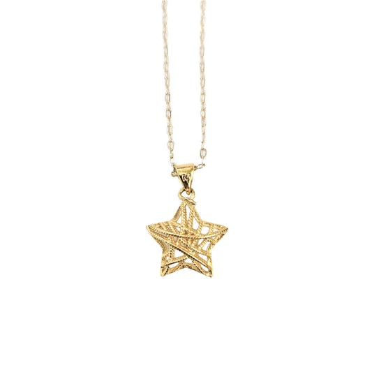 Puffy Star Gold Necklace