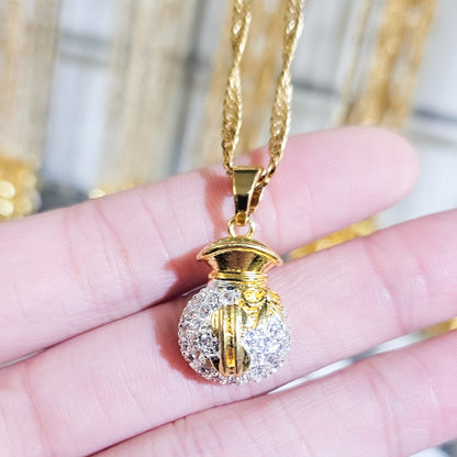 Money Fortune Bag Gold-plated Necklace