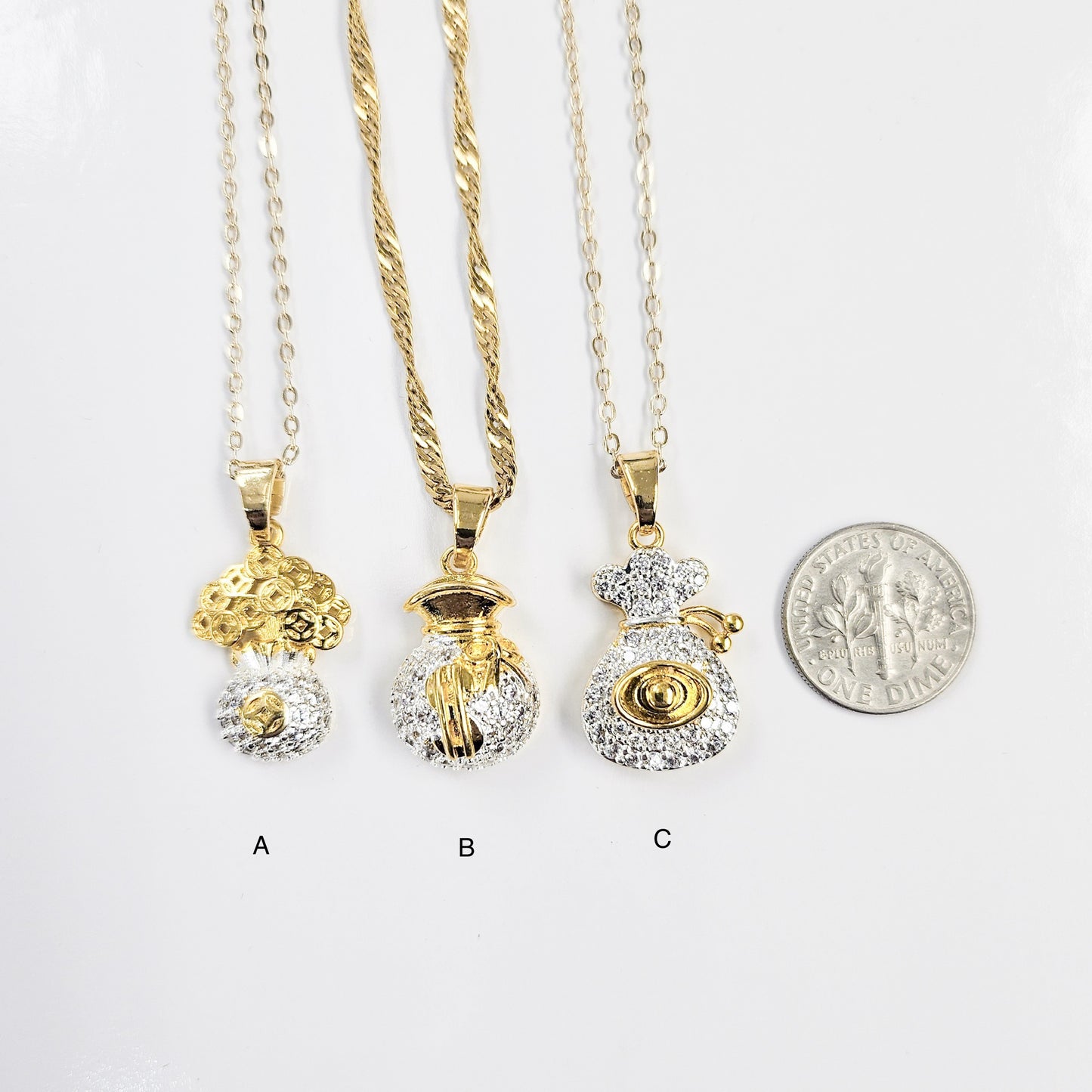 Money Fortune Bag Gold-plated Necklace