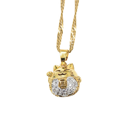 Lucky Cat Gold-plated Necklace