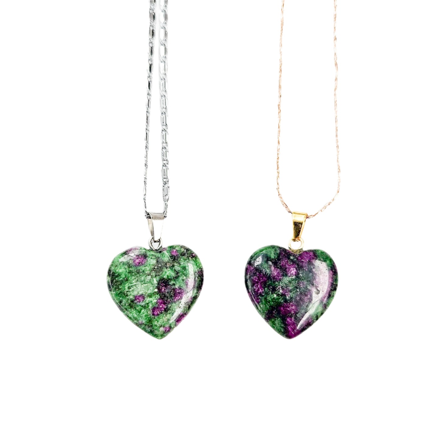 Ruby Zoisite Heart Necklace