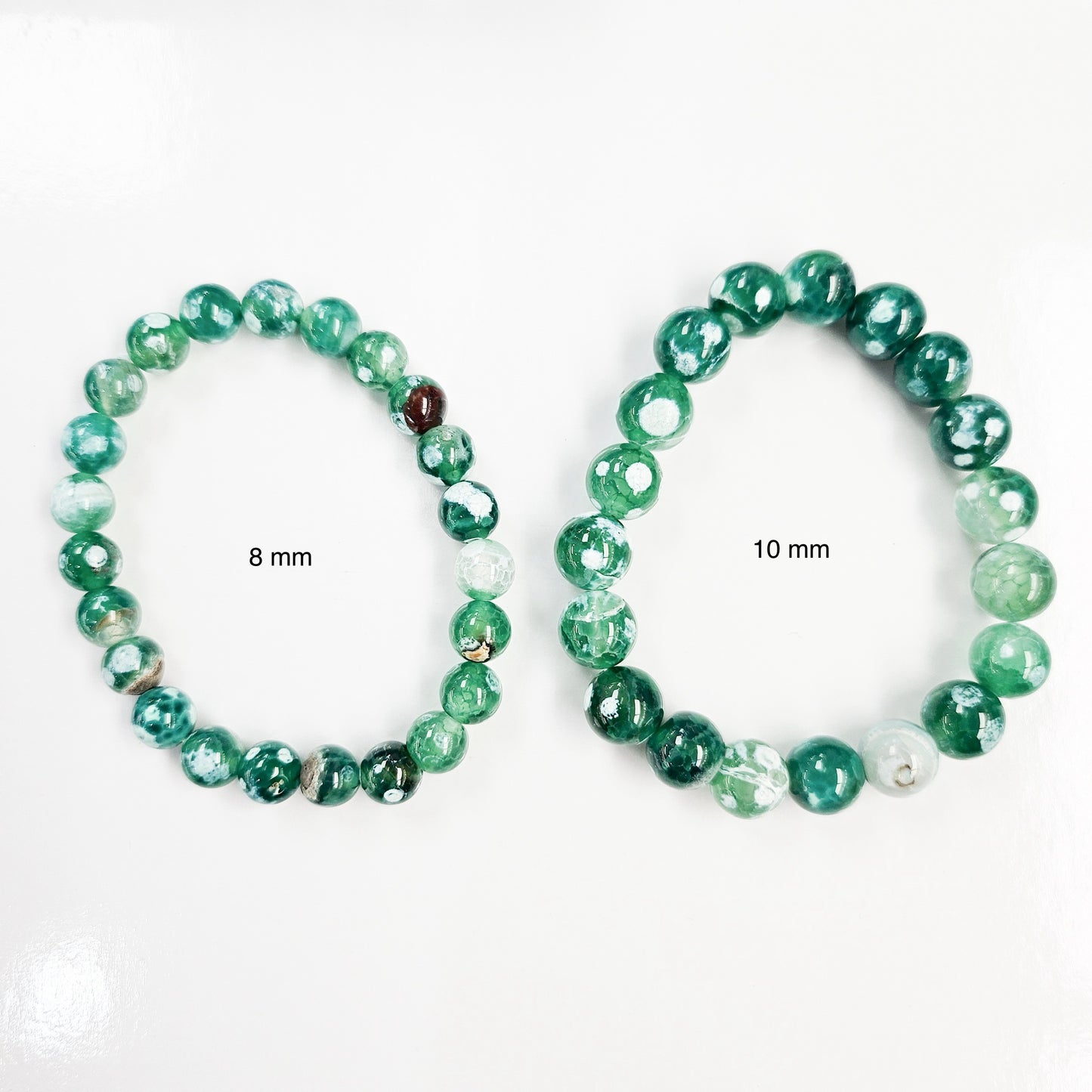 Green Fire Agate Beaded Bracelet