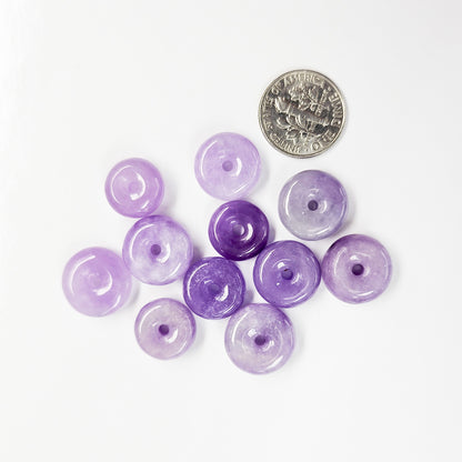 Dainty Purple Jade Donut Necklace