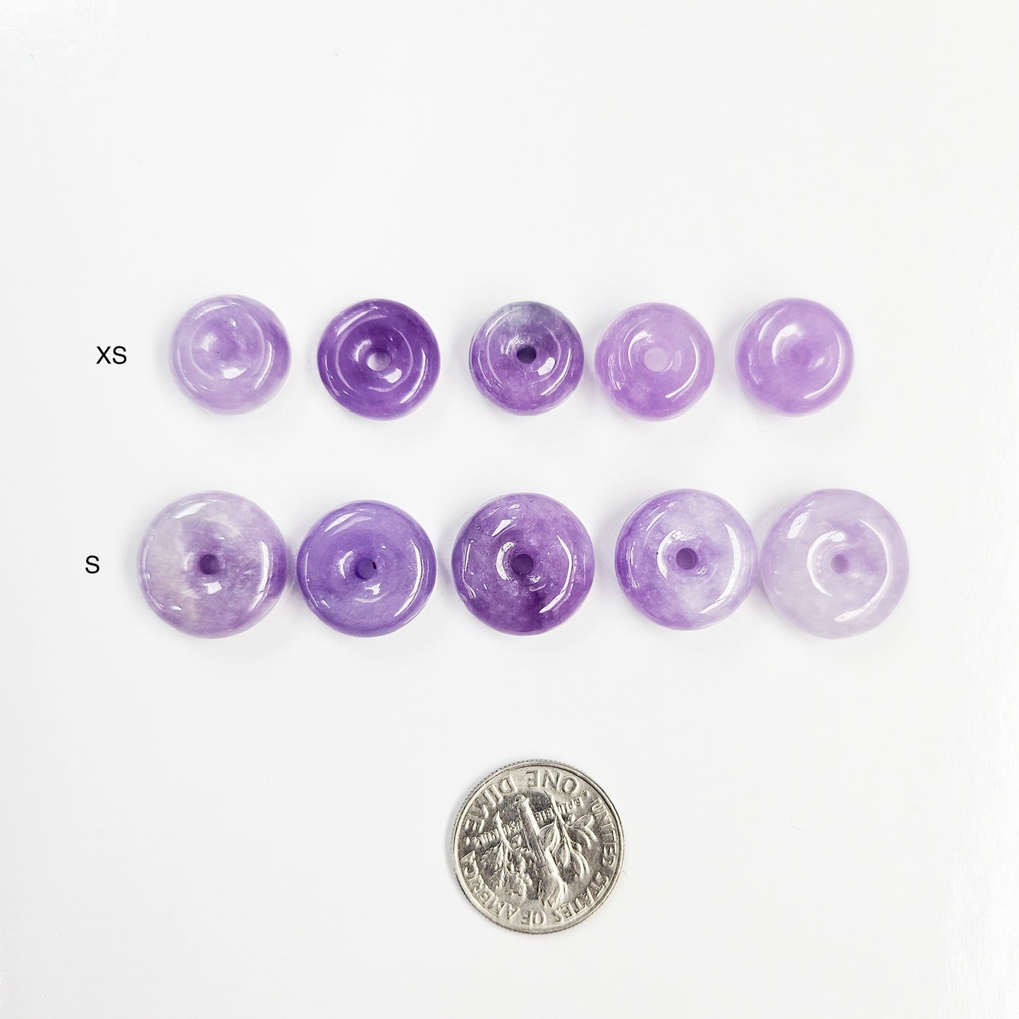 Dainty Purple Jade Donut Necklace