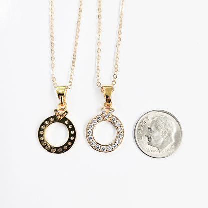 Sparkling Circle Gold-plated Necklace
