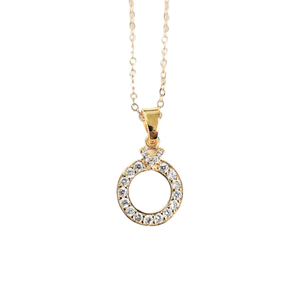 Sparkling Circle Gold-plated Necklace
