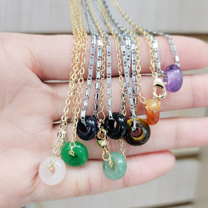 Dainty Crystal Donut Necklaces (8 mm)