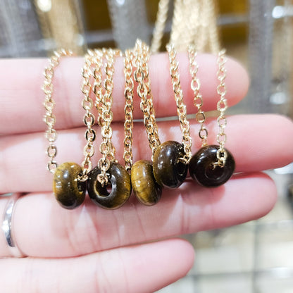 Dainty Crystal Donut Necklaces (8 mm)