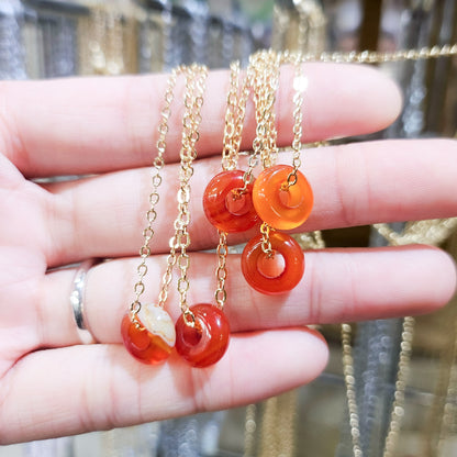 Dainty Crystal Donut Necklaces (8 mm)