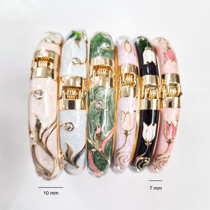 7 mm Tulip Flower Enamel Bangle