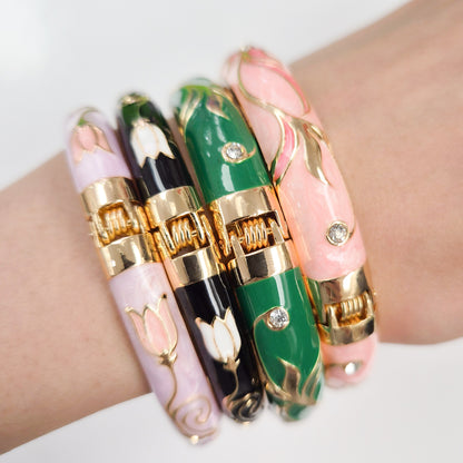 7 mm Tulip Flower Enamel Bangle