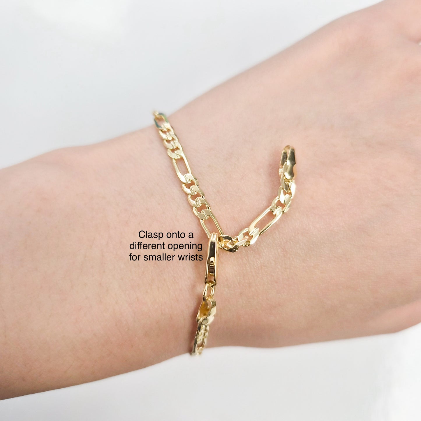 18K Gold Plated Figaro Chain Bracelet
