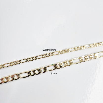 18K Gold Plated Figaro Chain Bracelet