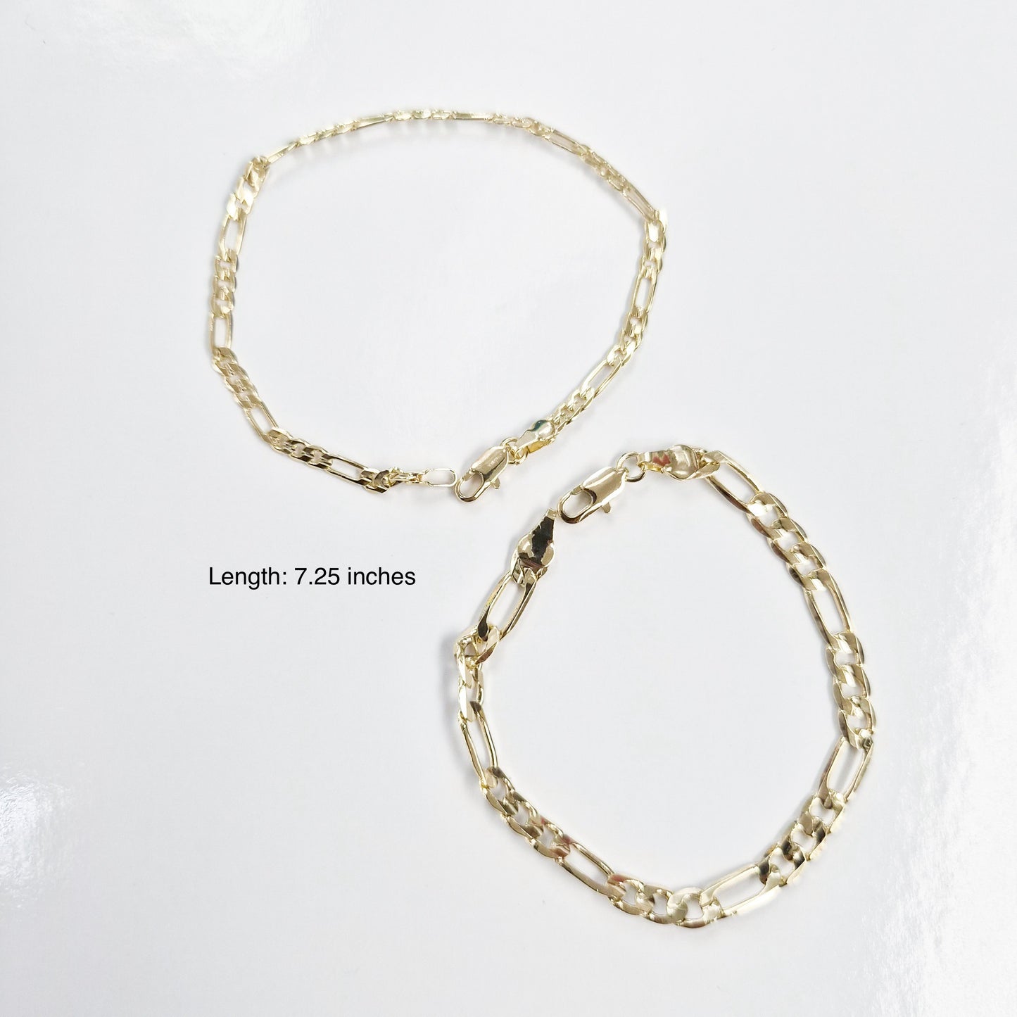 18K Gold Plated Figaro Chain Bracelet