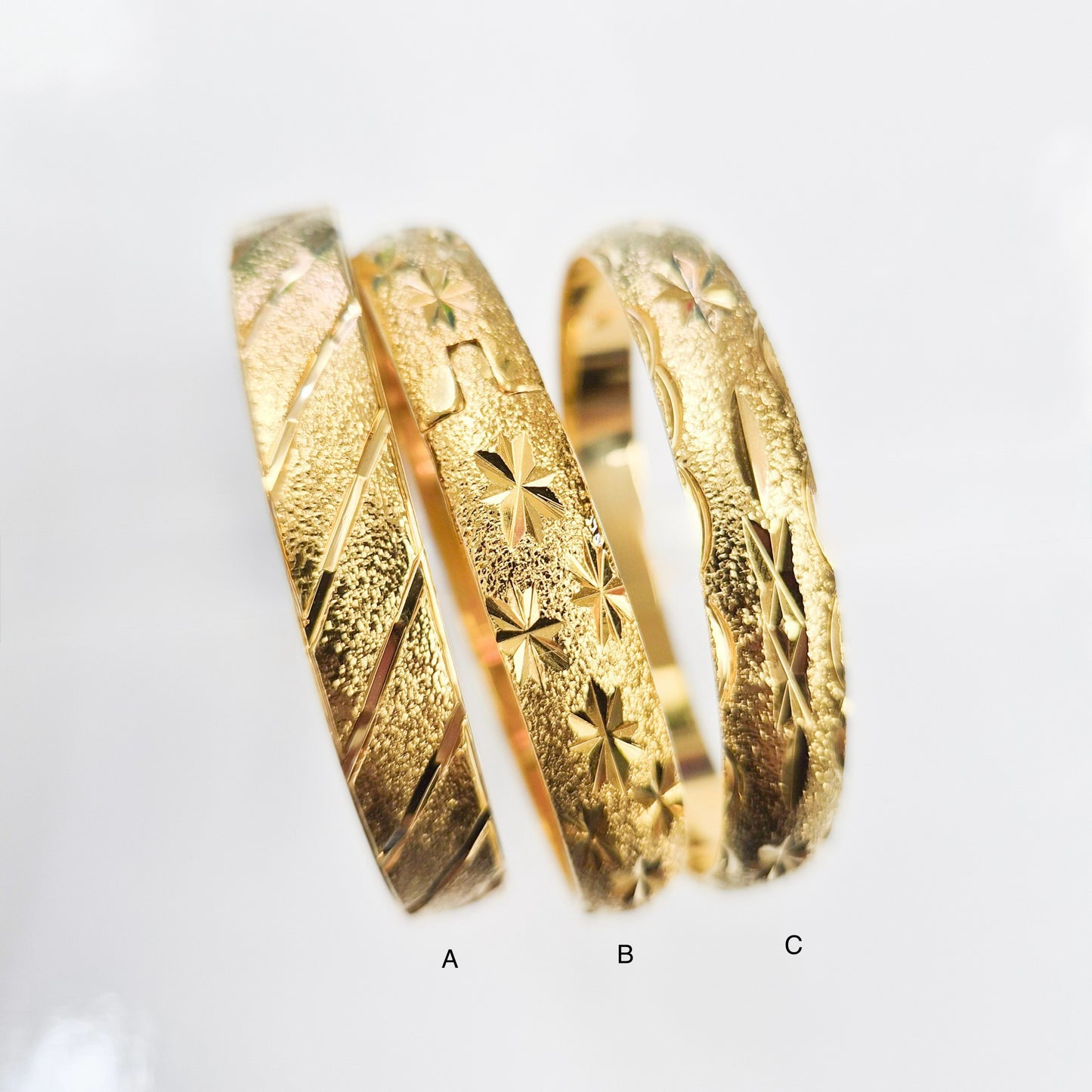 10 mm Textured Gold Bangle