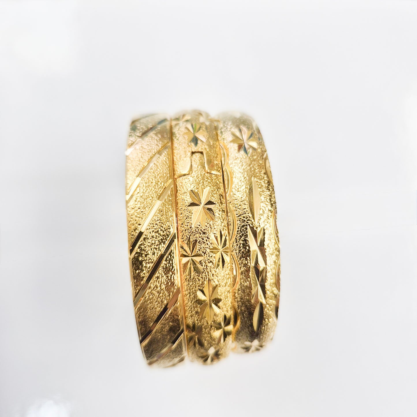 10 mm Textured Gold Bangle