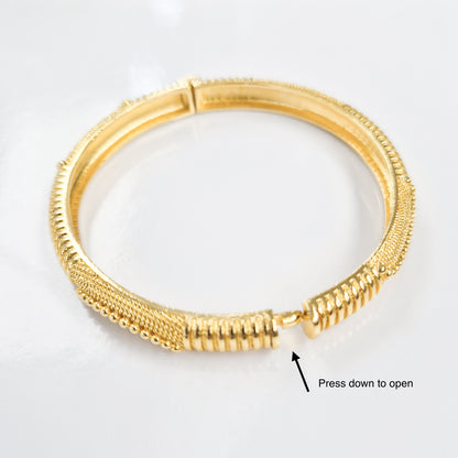 8 mm Textured Style Yellow Gold-plated Bangle