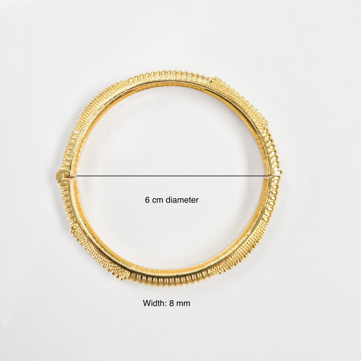 8 mm Textured Style Yellow Gold-plated Bangle