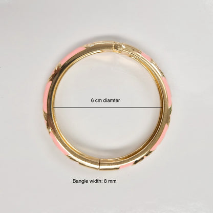 8 mm Triangle Pattern Enamel Bangle
