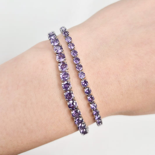 Purple Cubic Zirconia Tennis Bracelet