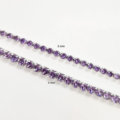 Purple Cubic Zirconia Tennis Bracelet