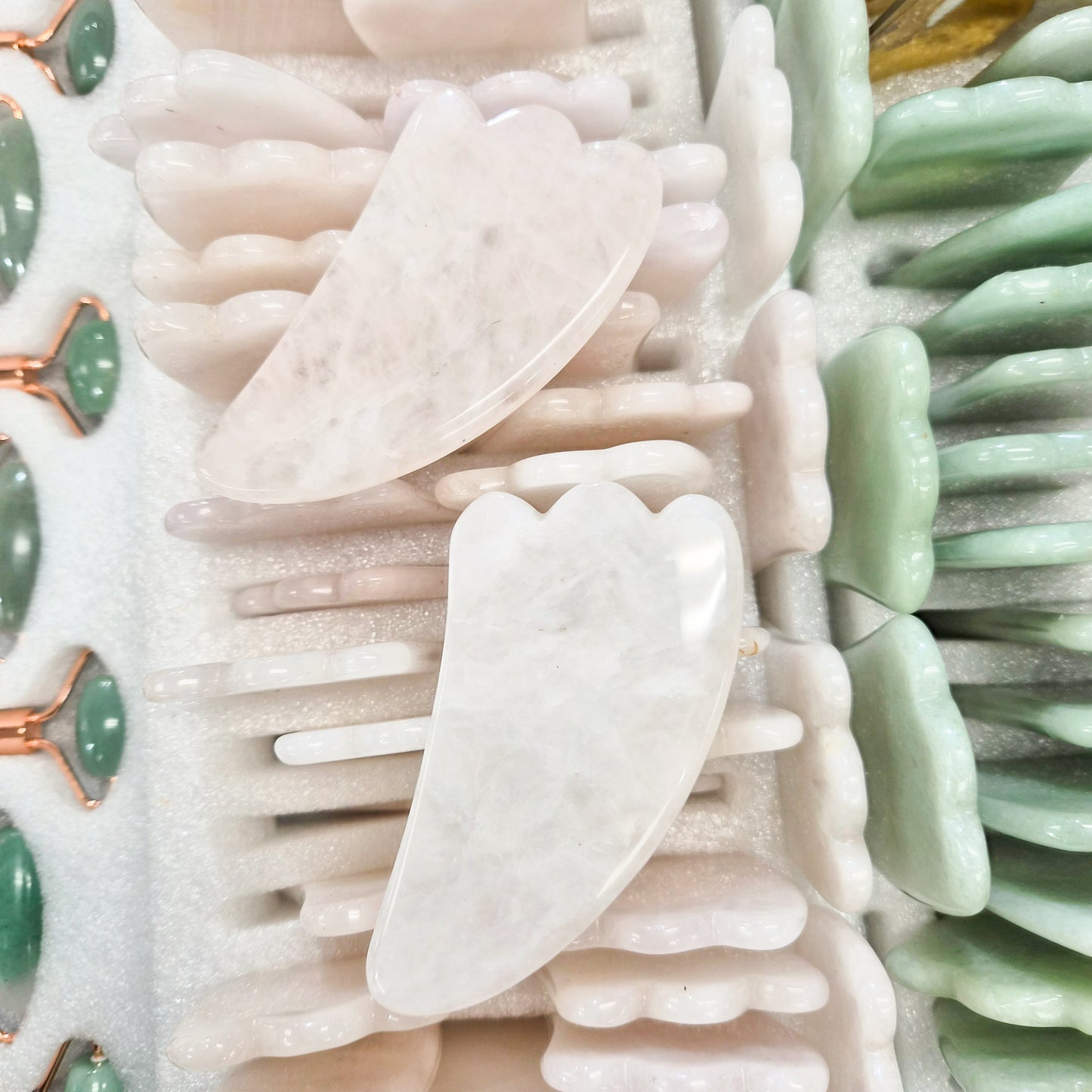 Jade and Rosequartz Guasha Stone Massager