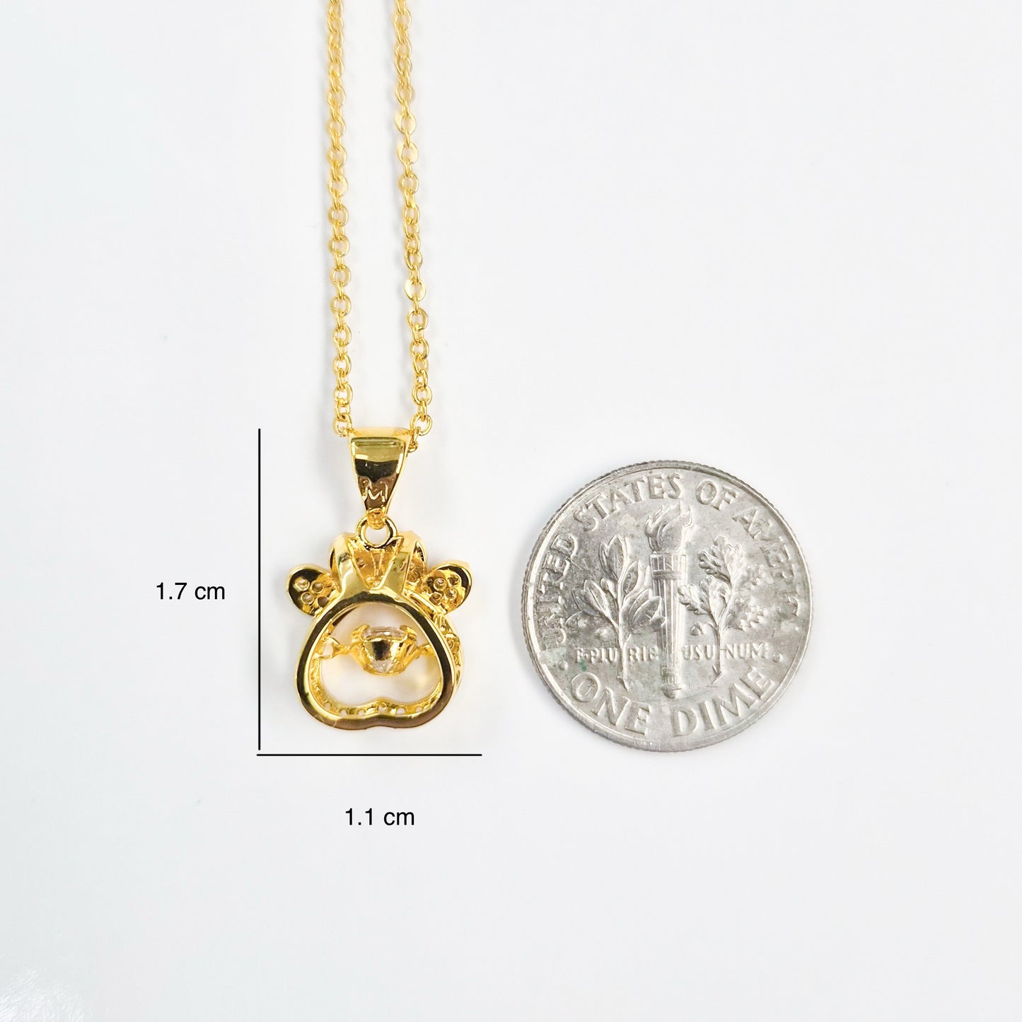 Gold-plated Bedazzled Paw Print Necklace