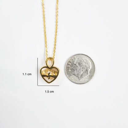 Gold-plated Heart Jewel Necklace