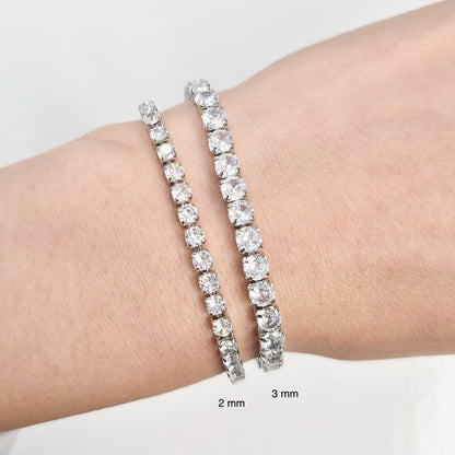 18K Gold-plated Cubic Zirconia Tennis Bracelet 2 mm