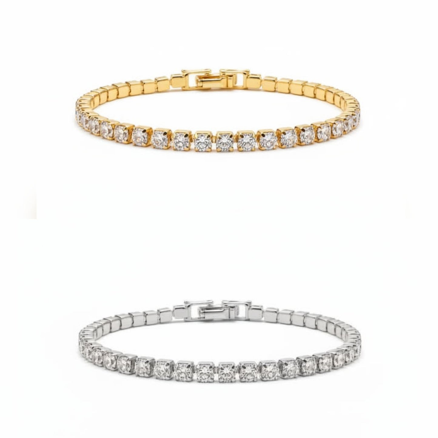 18K Gold-plated Cubic Zirconia Tennis Bracelet 2 mm