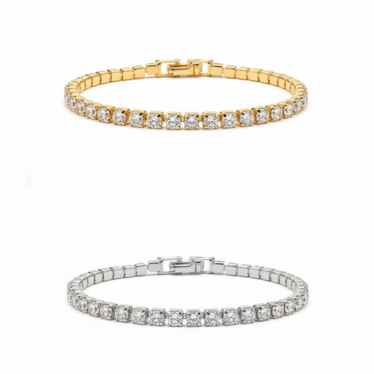 18K Gold-plated Cubic Zirconia Tennis Bracelet 2 mm