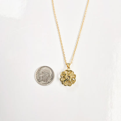 Bedazzled Clover Spinner Necklace