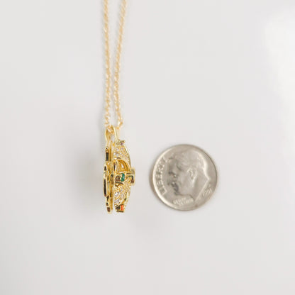 Jewel Crown Fidget Spinner Necklace