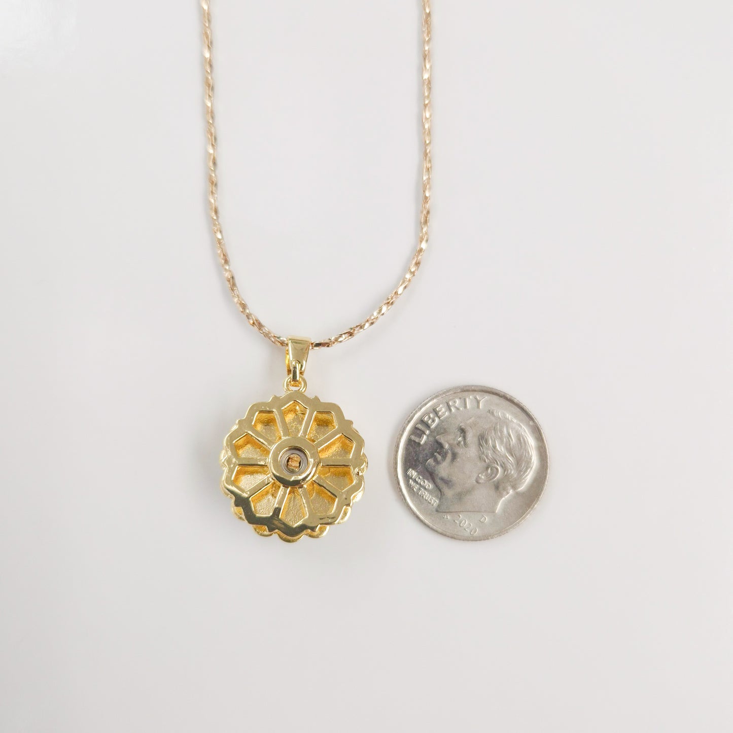 Blue Sky Enamel Flower Fidget Spinner Necklace