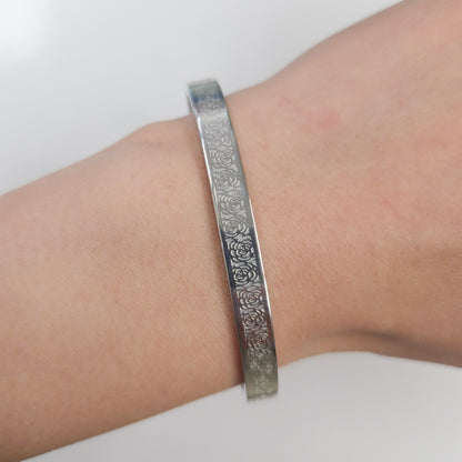 Roses Stainless Steel Bangle
