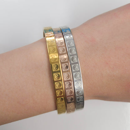 Yin Yang Stainless Steel Bangle