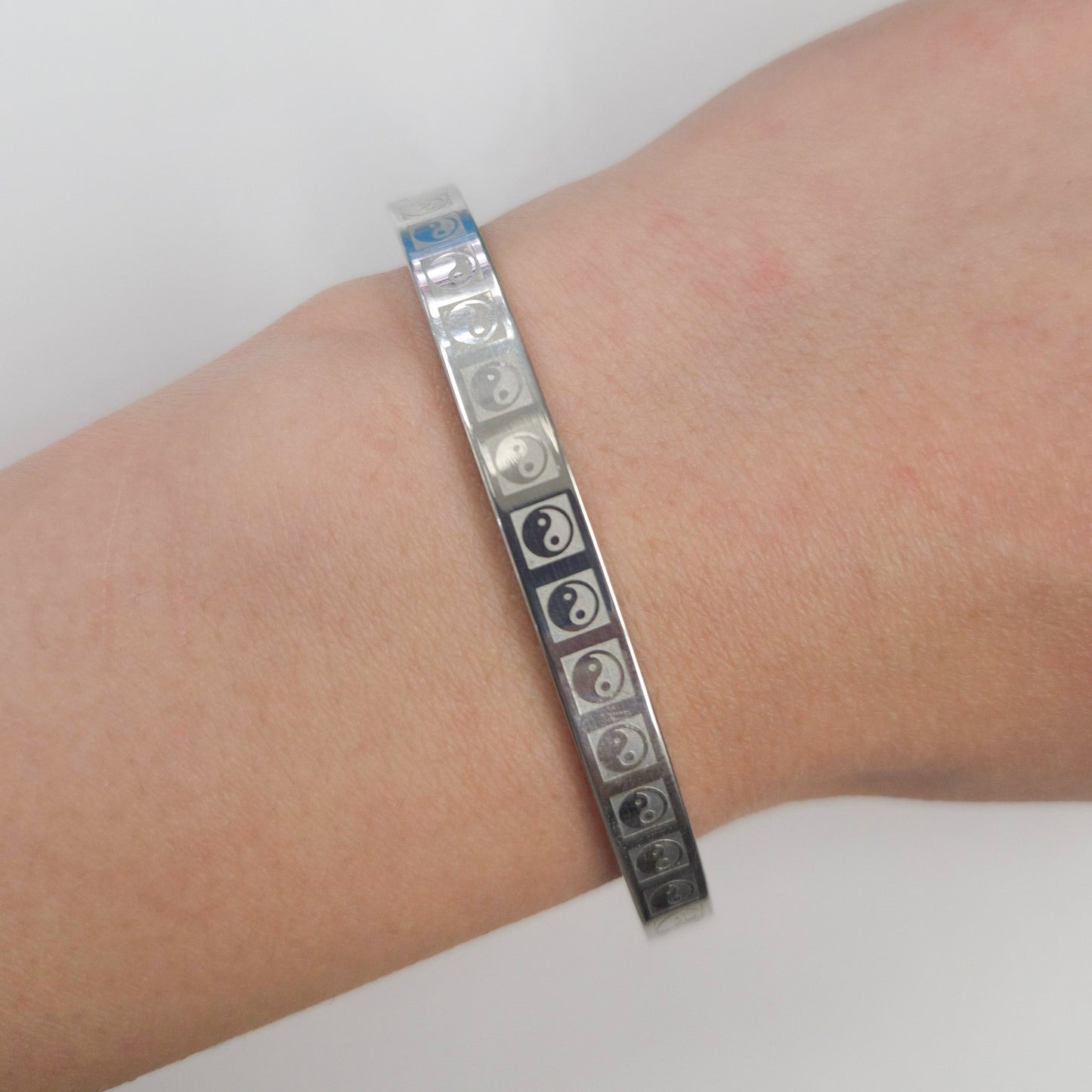 Yin Yang Stainless Steel Bangle