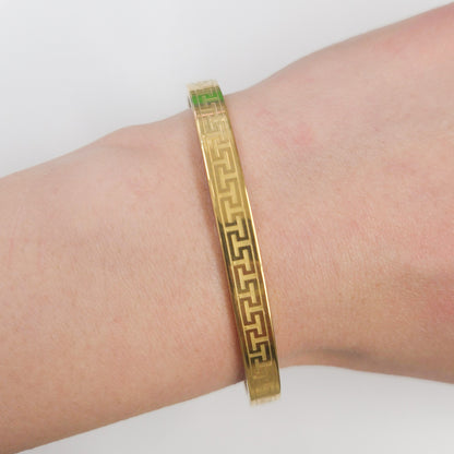 Greek Pattern Stainless Steel Bangle