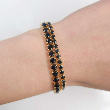 Black Cubic Zirconia Tennis Bracelet 2mm 3mm