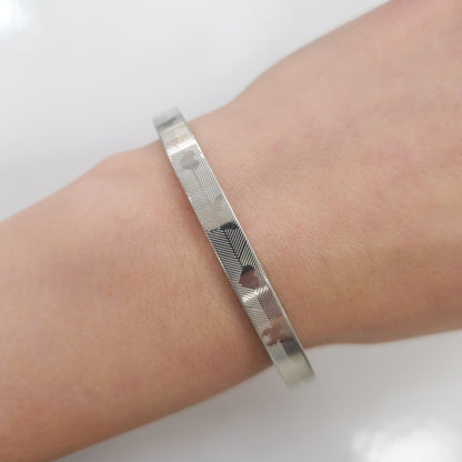 Butterfly and Heart Stainless Steel Bangle