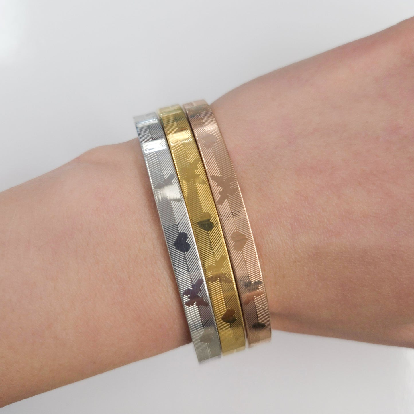 Butterfly and Heart Stainless Steel Bangle