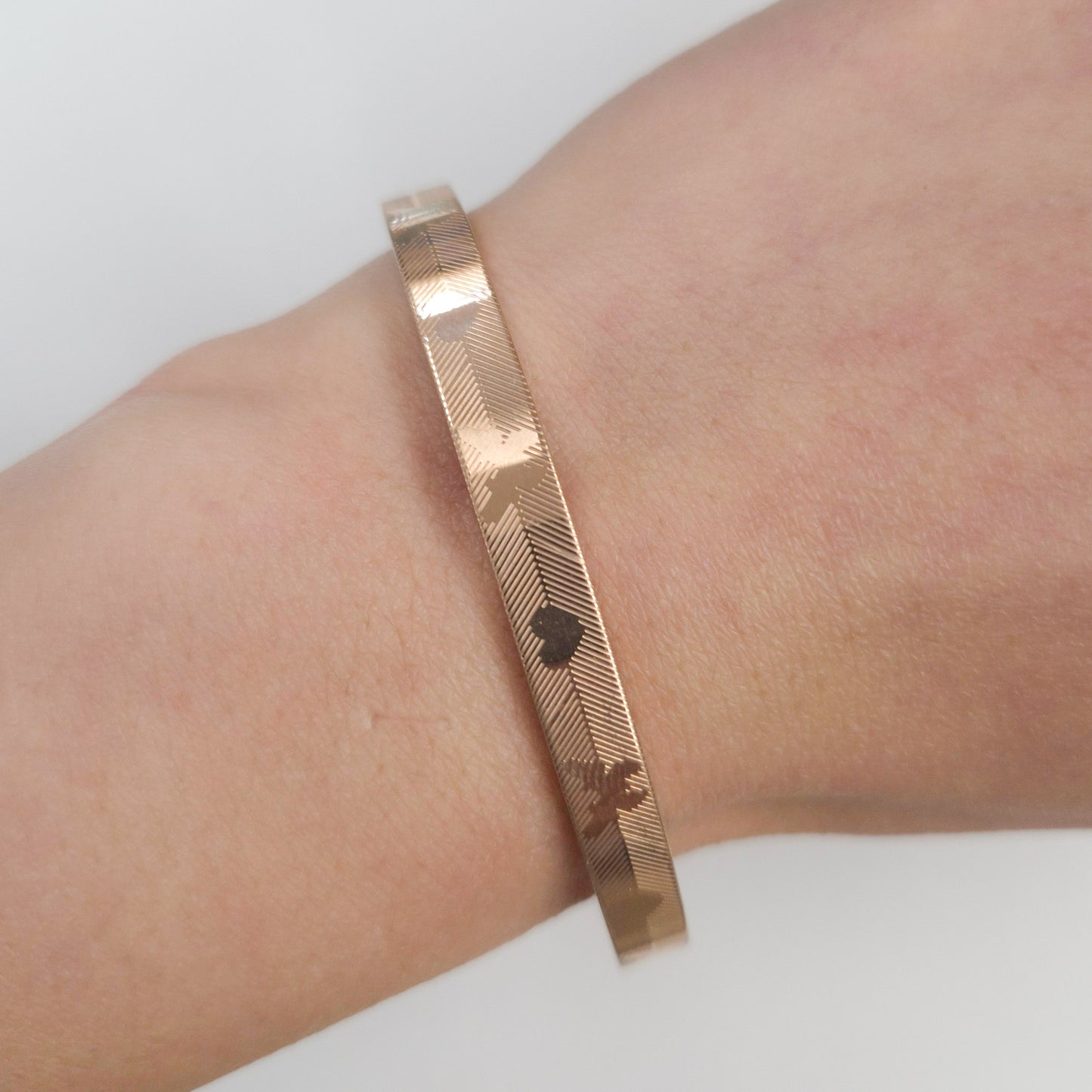 Butterfly and Heart Stainless Steel Bangle
