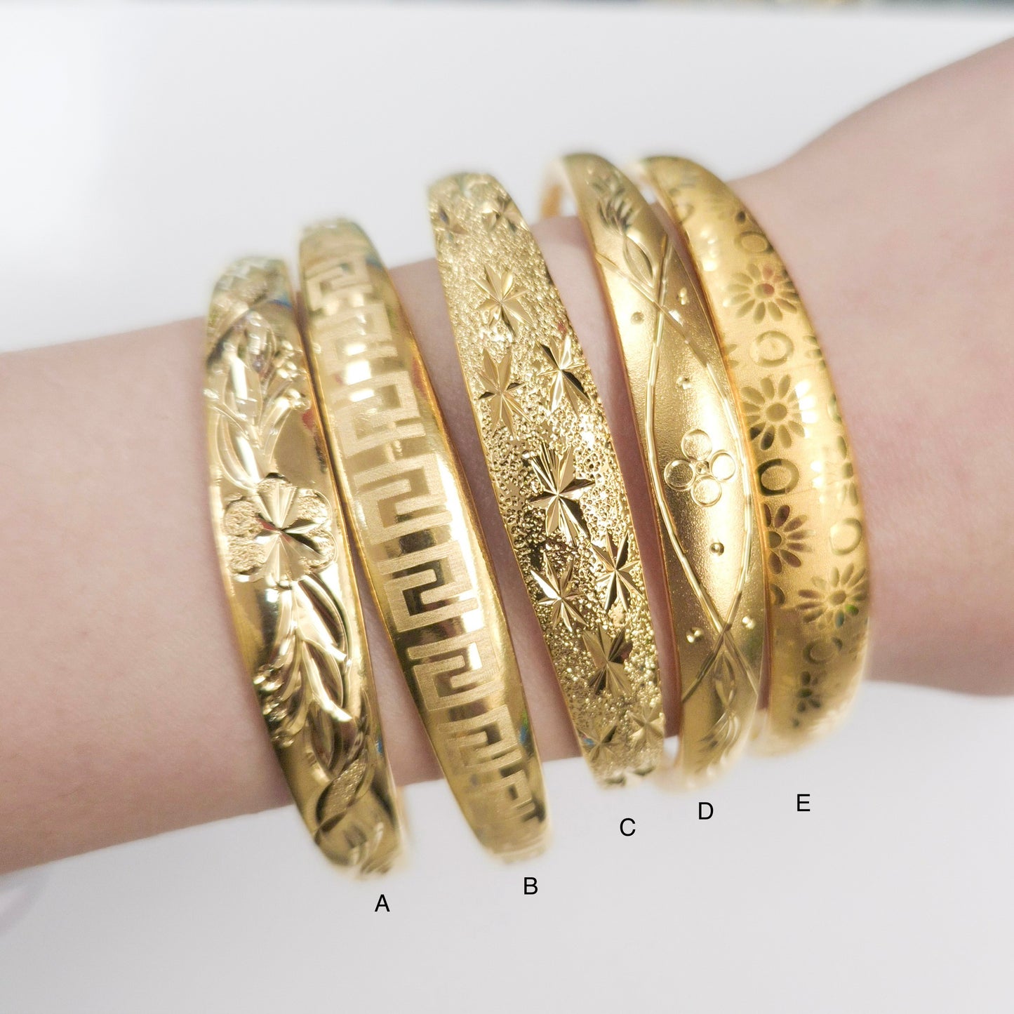 22K Gold-plated Trendy Bangles (Adjustable)
