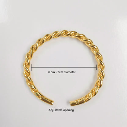 Gold-plated Braided Rope Bangle Cuff