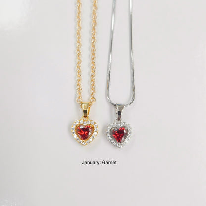 Stunning Heart Birthstone Necklace