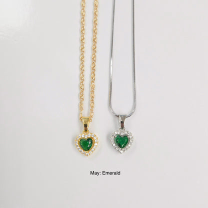 Stunning Heart Birthstone Necklace