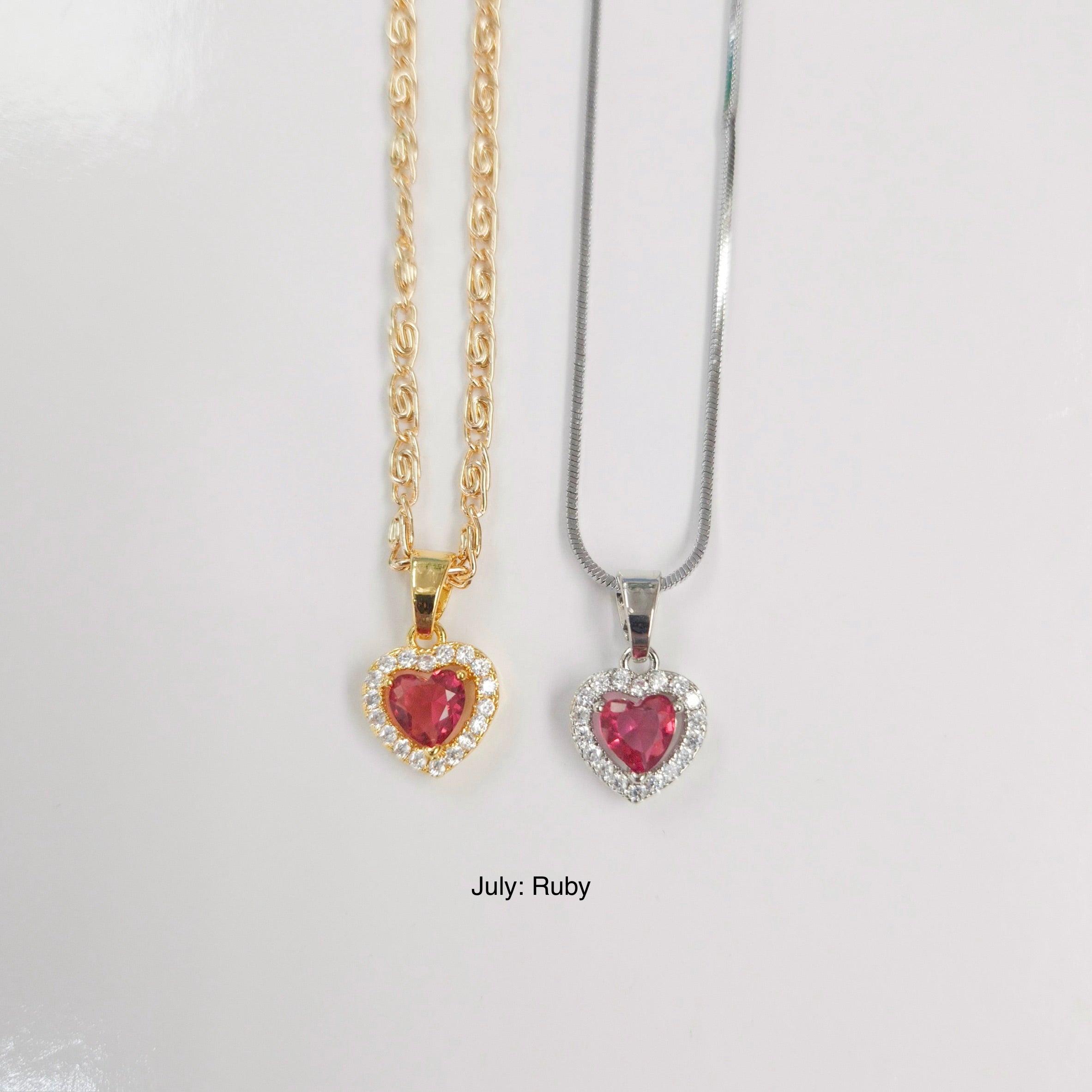 Stunning Heart Birthstone Necklace – Wintime & Co.